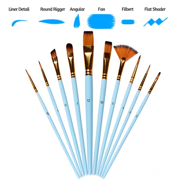 Matt Blue Nylon Paint Brushes