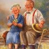 Old Couple In Garden paint by numbers