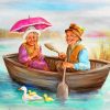 Old Couple On Boat Paint by numbers