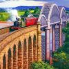 arch-bridge-railway-train-paint-by-numbers