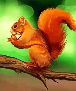 Squirrel On The Tree paint by numbers