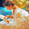 Woman Reading A Book paint by numbers