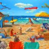 Dogs In Beach Paint by numbers