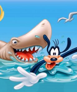 Goofy-and-the-shark-paint-by-number