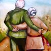 Old Couple Hugging Paint by numbers