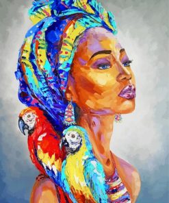 aesthetic-african-woman-and-parrots-paint-by-numbers