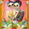 Bride And Groom Skull Paint by numbers