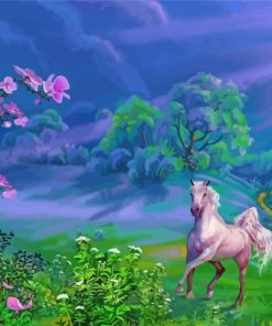 Horse Running In Nature Paint by numbers