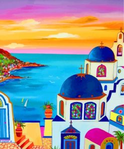 Santorini Greece Island Paint by numbers