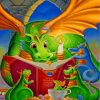 dragon-reading-a-story-to-his-babies-paint-by-numbers