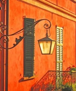 Lantern In Orange Wall paint by numbers