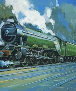 Flying Scotsman Steam Train Paint by numbers