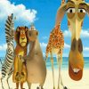 Madagascar Animation In Beach Paint by numbers