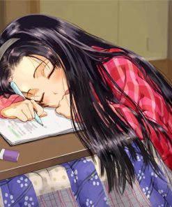 Sleepy Anime Girl Paint by numbers