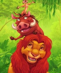 Timon Pumbaa And Simba Paint by numbers