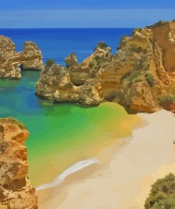 Beach In Albufeira Paint By Numbers