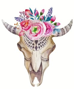 Bull Skull Flowers Paint By Numbers