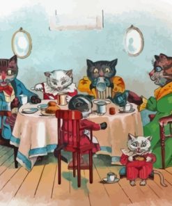 Cats At Dinner Paint By Numbers