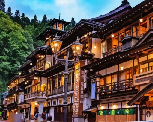 Ginzan Onsen Paint By Numbers