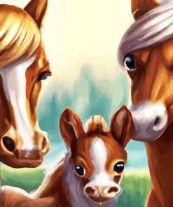 Selfie Horses Paint By Numbers