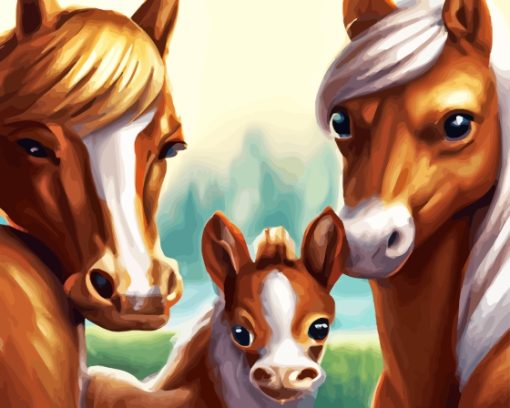 Selfie Horses Paint By Numbers