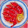 Shrimp In Plate Paint By Numbers