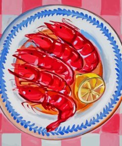 Shrimp In Plate Paint By Numbers