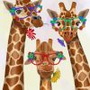 Giraffes With Flowers Paint By Numbers