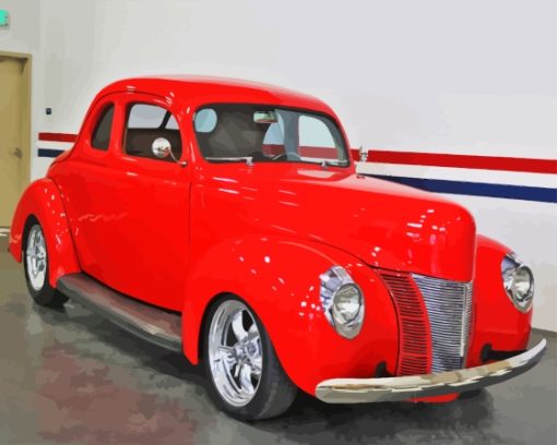 Red 1940 Ford Paint By Numbers