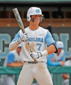 Baseballer Tar Heels Paint By Numbers