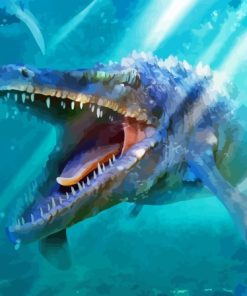 Scary Mosasaurus Paint By Numbers