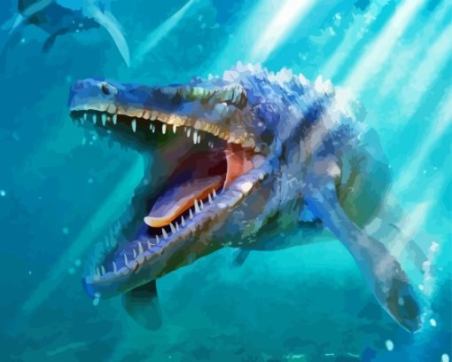 Scary Mosasaurus Paint By Numbers