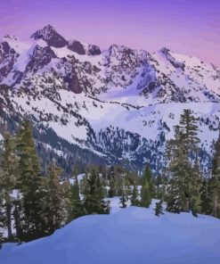 Snow Cascade Range Paint By Numbers