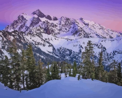 Snow Cascade Range Paint By Numbers