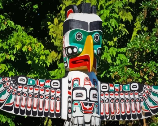 Totem Pole Northwest Paint By Numbers