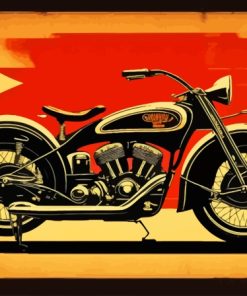 Vintage Indian Motorcycle Paint By Numbers