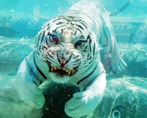 White Bengal Tiger Paint By Numbers