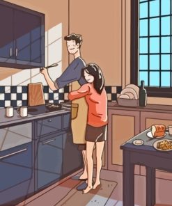 Kitchen Couple Paint By Numbers