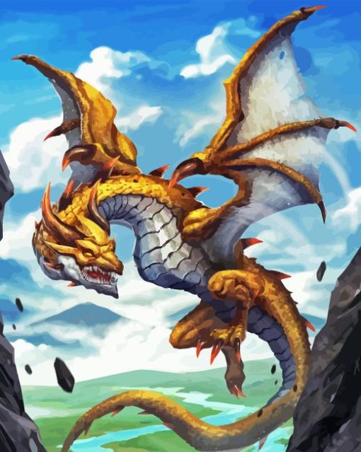 Yellow Wyvern Paint By Numbers