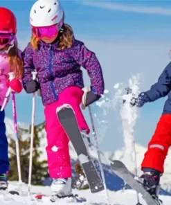 Kids Skiing Paint By Numbers