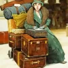 Lady And Suitcases Paint By Numbers