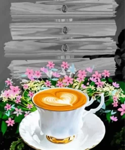 Coffee And Flowers Paint By Numbers