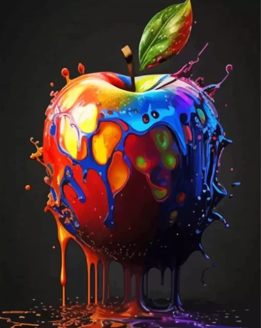 Apple Splatter Paint By Numbers