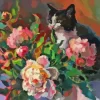 Cat And Flower Vase Paint By Numbers