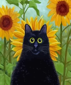 Cat In Field Paint By Numbers