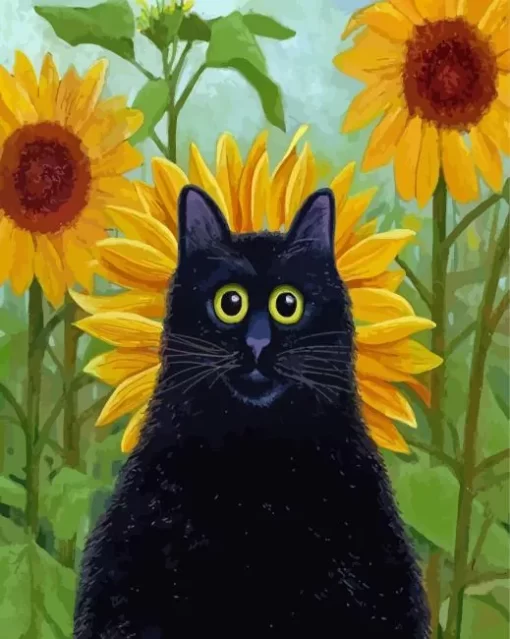 Cat In Field Paint By Numbers