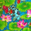 Lotus And Koi Fish Paint By Numbers