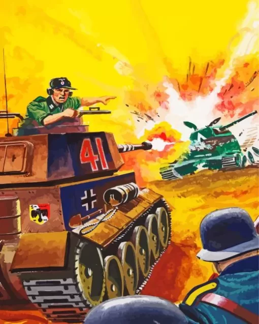 Panzer Attack Paint By Numbers