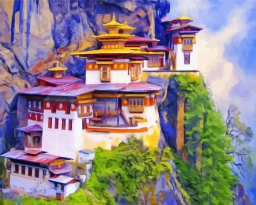 Paro Taktsang Paint By Numbers