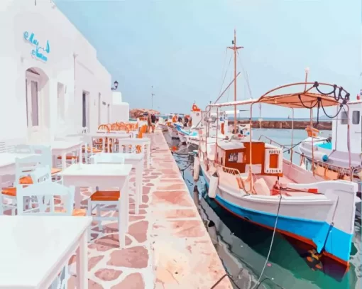 Paros Harbour Paint By Numbers